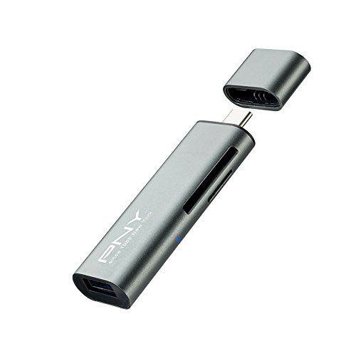 PNY Lecteur carte mémoire en USB-C adaptateur USB-A